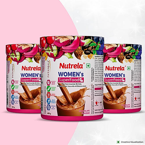 Patanjali Nutrela Women Superfood - Chocolate Flavor - 400g X 3 (Pack of 3)