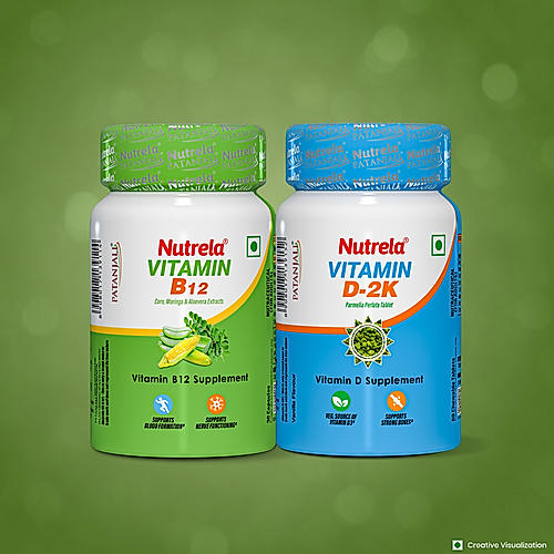 Patanjali Nutrela Vitamin D2K + B12 (Combo)