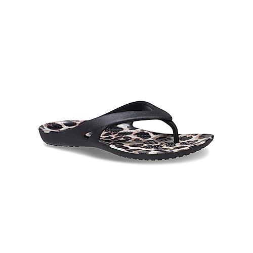 CROCS BLACK WOMEN KADEE II GRAPHIC FLIP FLOPS