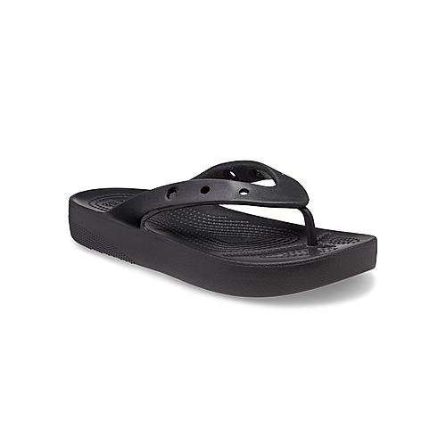 CROCS BLACK WOMEN CLASSIC PLATFORM FLIP FLOPS