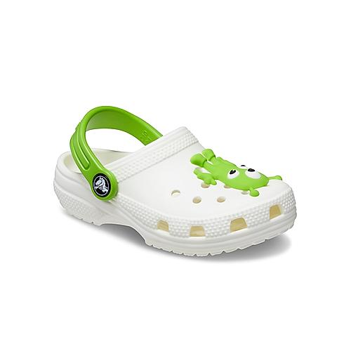 CROCS GREEN KIDS TODDLER CLASSIC GLOW ALIEN CLOGS