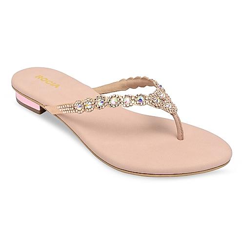 Rocia Rose Gold Women Diamante Flats