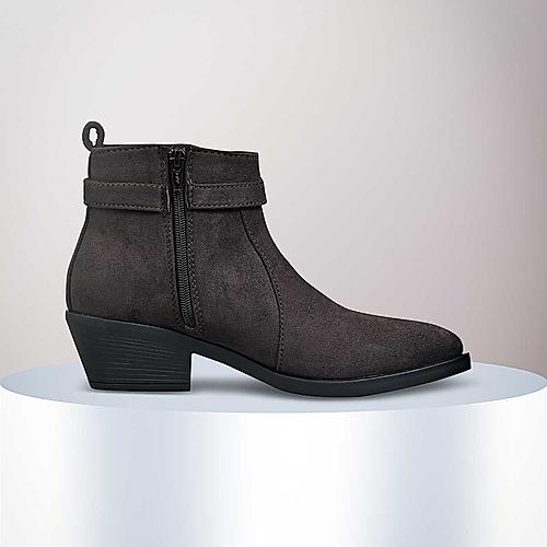 Rocia Brown Women Suede Block Heel Boots