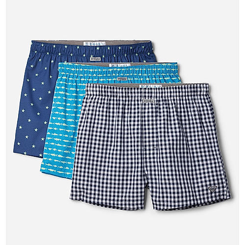 Columbia Mens Multi PFG Printed Woven Boxer Pack of 3