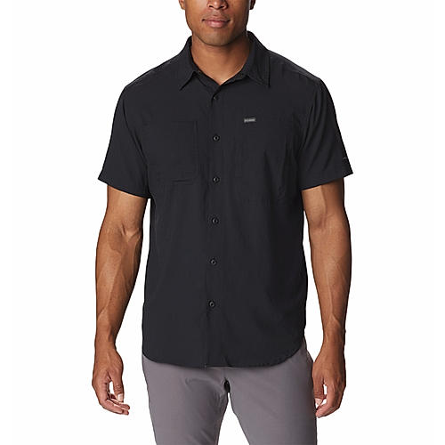 Columbia Mens Black Omni Wick Silver Ridge Utility Lite Short Sleeve Shirt