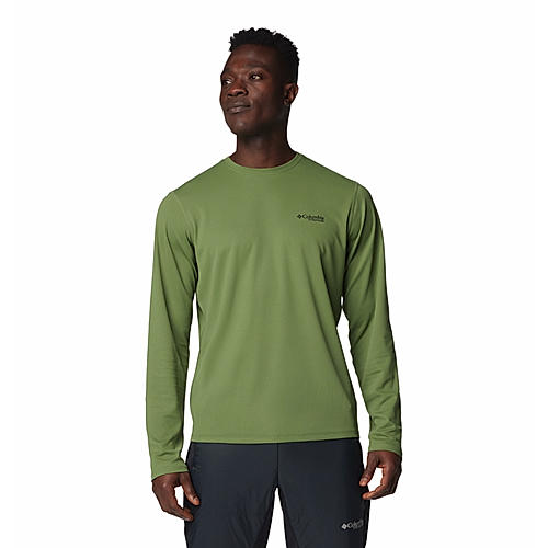 Columbia Mens Green Omni Shade Summit Valley Long Sleeve Crew Tshirt