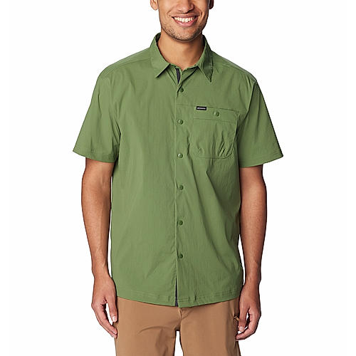 Columbia Men Green Landroamer Ripstop Short Sleeve Shirt 