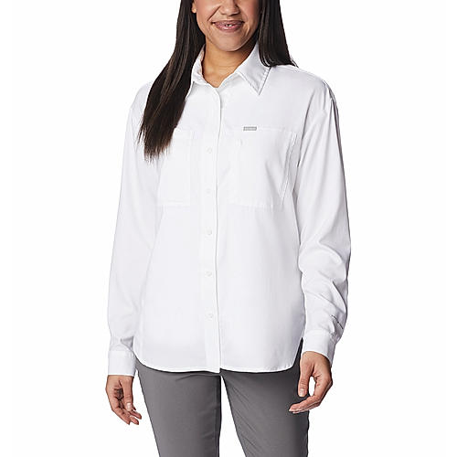Columbia Women White Silver Ridge Utility Long Sleeve Shirt 