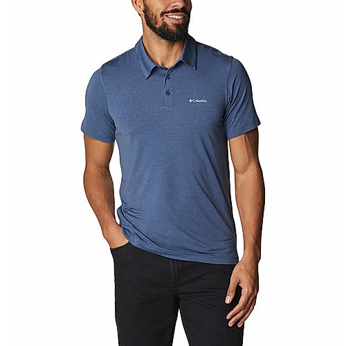 Columbia Mens Blue Omni-Wick Tech Trail Polo Tshirt