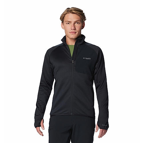 Columbia Mens Black Omni-Wick Triple Canyon Grid Fleece Full Zip II Jacket