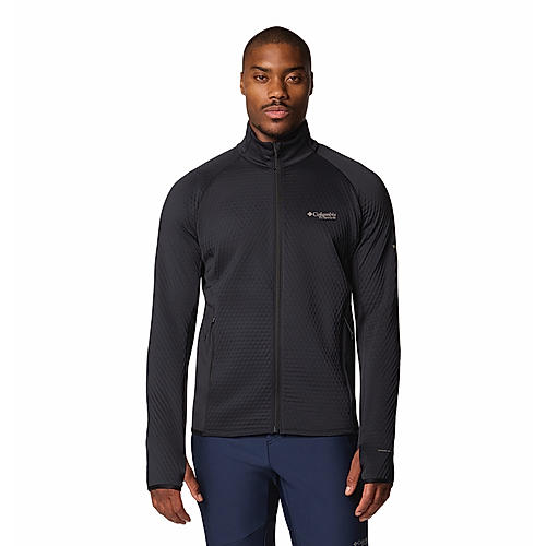 Columbia Mens Black Omni-Heat Helix Crystal Leaf Omni-Heat Helix Full Zip Fleece Jacket