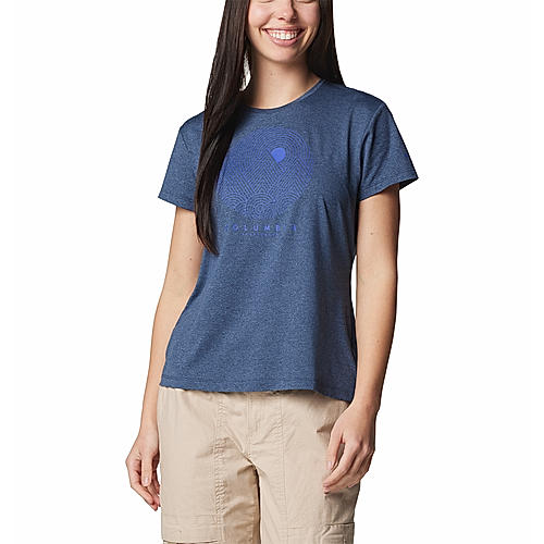 Columbia Womens Navy Omni-Wick Sloan Ridge Graphic Short Sleeve Tshirt