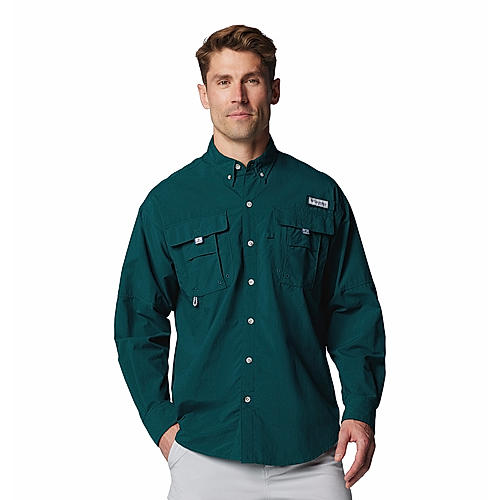 Columbia Mens Green Omni-Shade Bahama II Long Sleeve Shirt