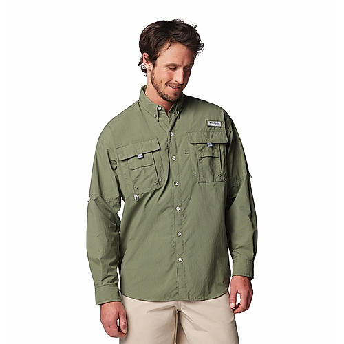 Columbia Mens Green Omni-Shade Bahama II Long Sleeve Shirt