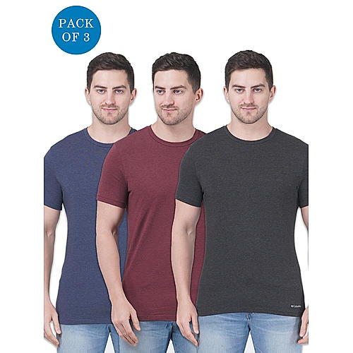 Columbia Men Black Performance Cotton / Stretch Crew-Neck Tee 3 Pack Solid