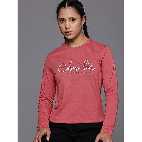 Columbia Womens Red Trek Relaxed Long Sleeve Tshirt