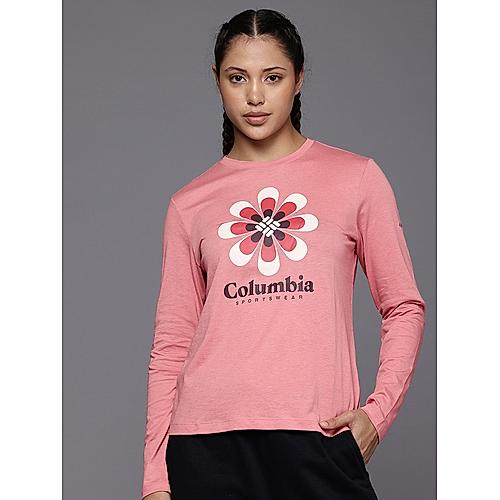 Columbia Womens Pink Trek Relaxed Long Sleeve Tshirt