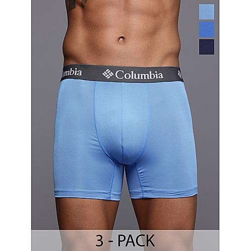 Columbia Mens Multi Solid Polyester Stretch Boxer Brief Pack of 3