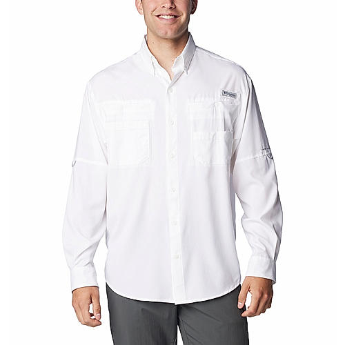 Columbia Men White Tamiami Ii Long Sleeve Shirt 