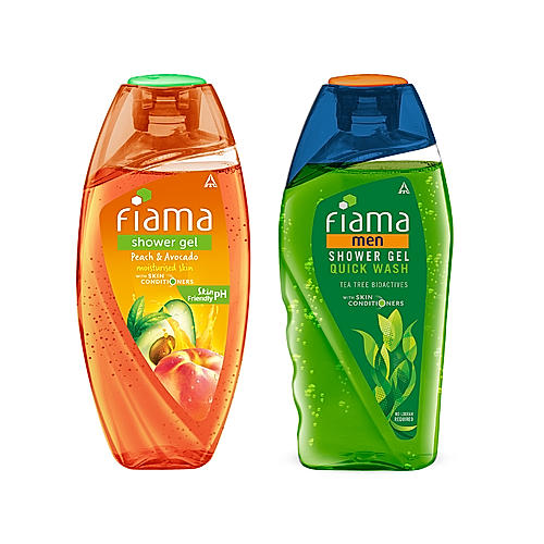 Peach & Avocado Shower Gel, 250 ml + Quick Wash Men Shower Gel, 250 ml