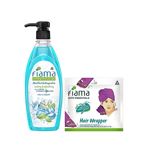 Menthol & Magnolia Shower gel, 500 ml + Hair Wrap Purple