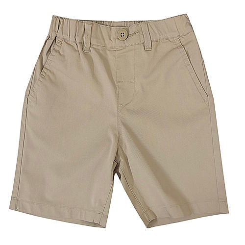 Junior Twill Mid Rise Comfort Elastic Waist Cool Feeling Shorts