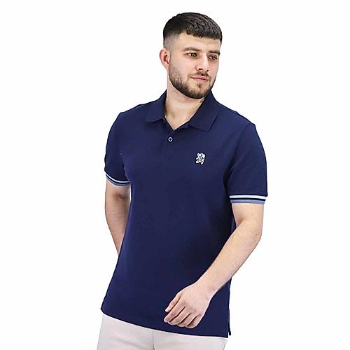 Men's Performance Slim Fit Lion Embroidery Solid Polo