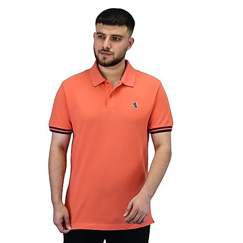 Men's Performance Slim Fit Lion Embroidery Solid Polo