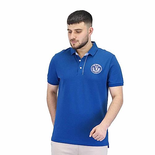 Men's Pique Flat Knit Collar Short Sleeve Thematic Slim Fit Embroidery Bold Polo