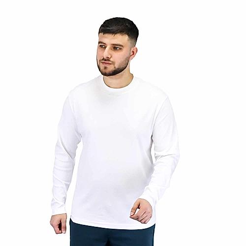 Men's Interlock Crew Neck Long Sleeve Slim Fit Embroidery Liquid Touch Smart Collar Tees