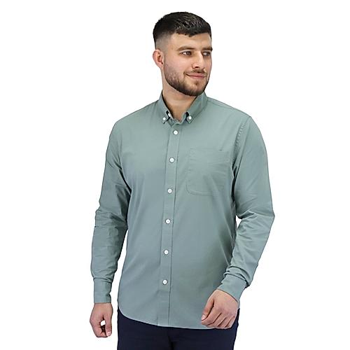 Men's Stretch Long Sleeve Slim Button Front Shirt