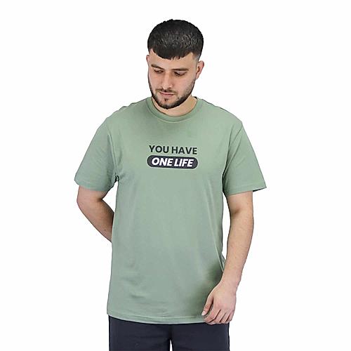 Men's Cotton Jersey Crew Neck  Slim Fit Message Print Tee