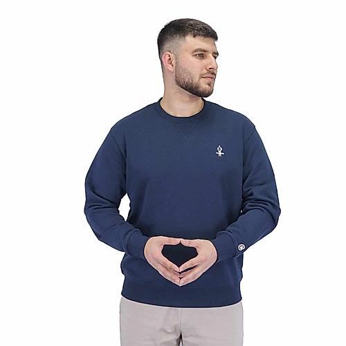 Men's  Classic French Terry Crew Neck Long Sleeve Relaxed Fit Print Sweatshirt