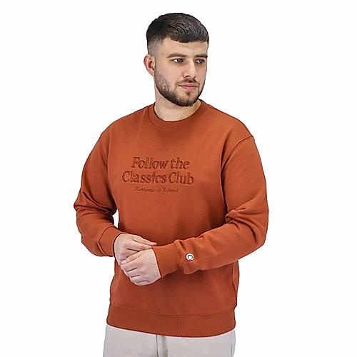 Men's  Classic French Terry Crew Neck Long Sleeve Relaxed Fit Print Sweatshirt