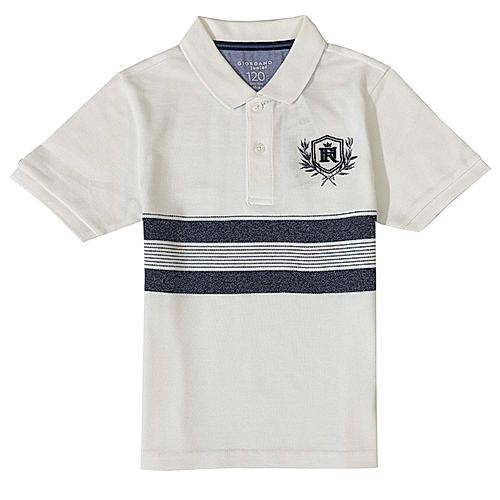 Junior Pique Flat Knit Collar Short Sleeve Slim Fit Thematic Embroidery Bold Polo