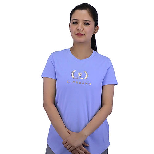 Women's Cotton Jersey Crew Neck Logo Print Tee