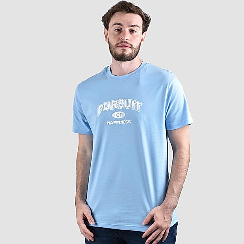 Men's Cotton Jersey Crew Neck  Slim Fit Message Print Tee