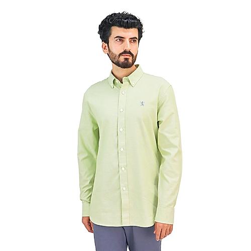 Men's Oxford Shirt with Small Lion Embroidery