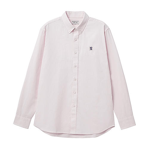 Men's Oxford Shirt with Small Lion Embroidery