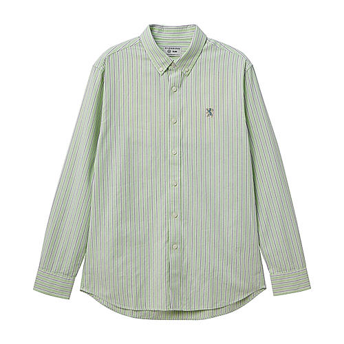 Men's Oxford Shirt with Small Lion Embroidery