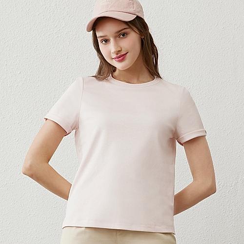 Women's Cotton Interlock Crew Neck Short Sleeve Comfort Tee