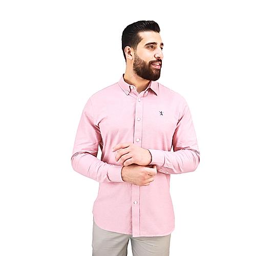 Men's Oxford Shirt with Small Lion Embroidery