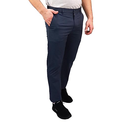 Men's Slim Fit Easy Care Khaki Pants in Cotton Twill Blend