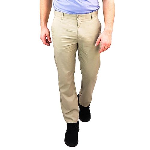 Men's Slim Fit Easy Care Khaki Pants in Cotton Twill Blend