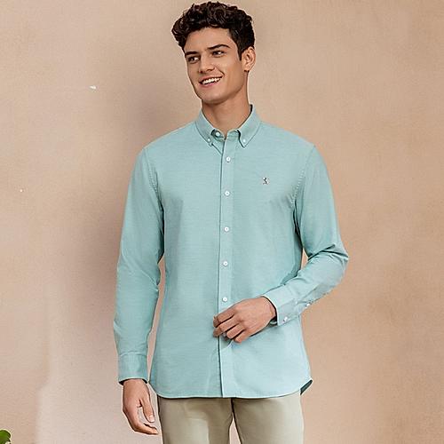 Men's Oxford Shirt with Small Lion Embroidery