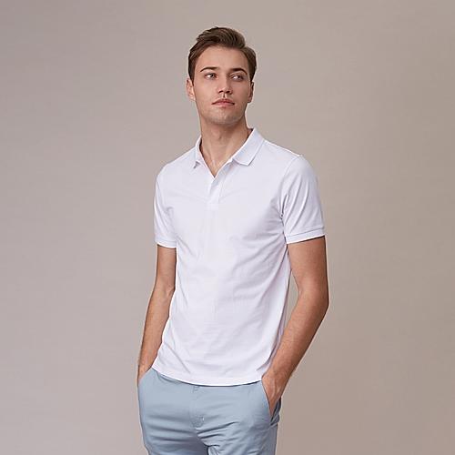 Men's White G-Motion Solid Polo