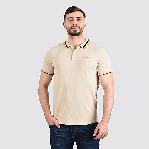 Men's Brown Short Sleeve Cotton Lycra Polo