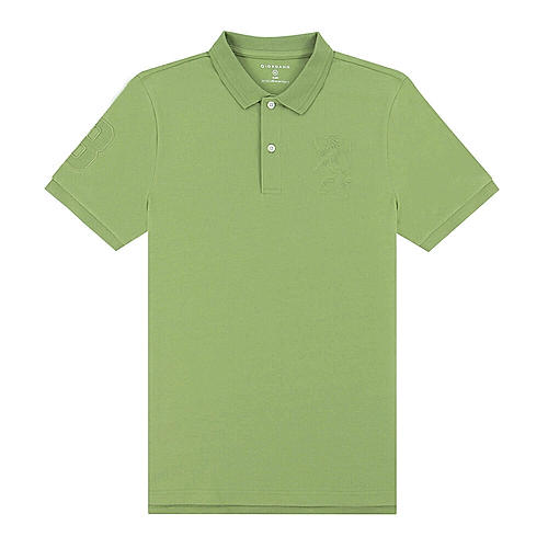 Men's Green 3D Lion Polo