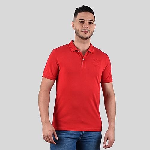 Men's Red 3D Lion Polo