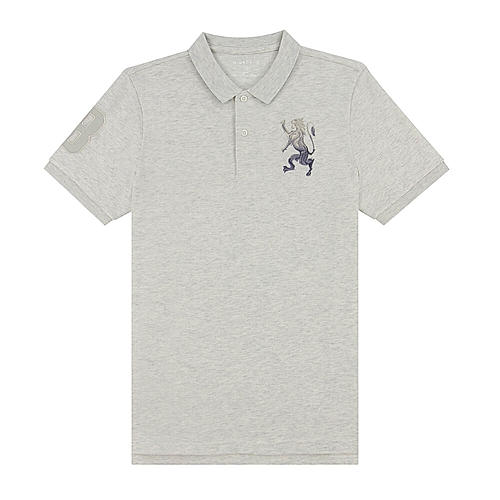 Men's Grey 3D Lion Polo